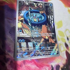 Pokemon Squirtle Card - Blue and Yellow